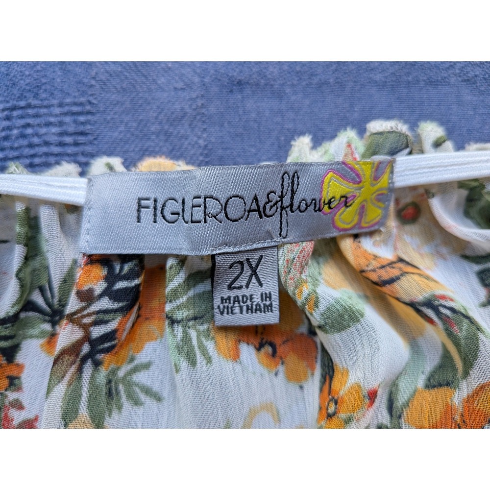 Figueroa & Flower Anthropologie Maxi Dress 2X Sheer Cottage Boho Prairie Whimsy - Picture 10 of 12